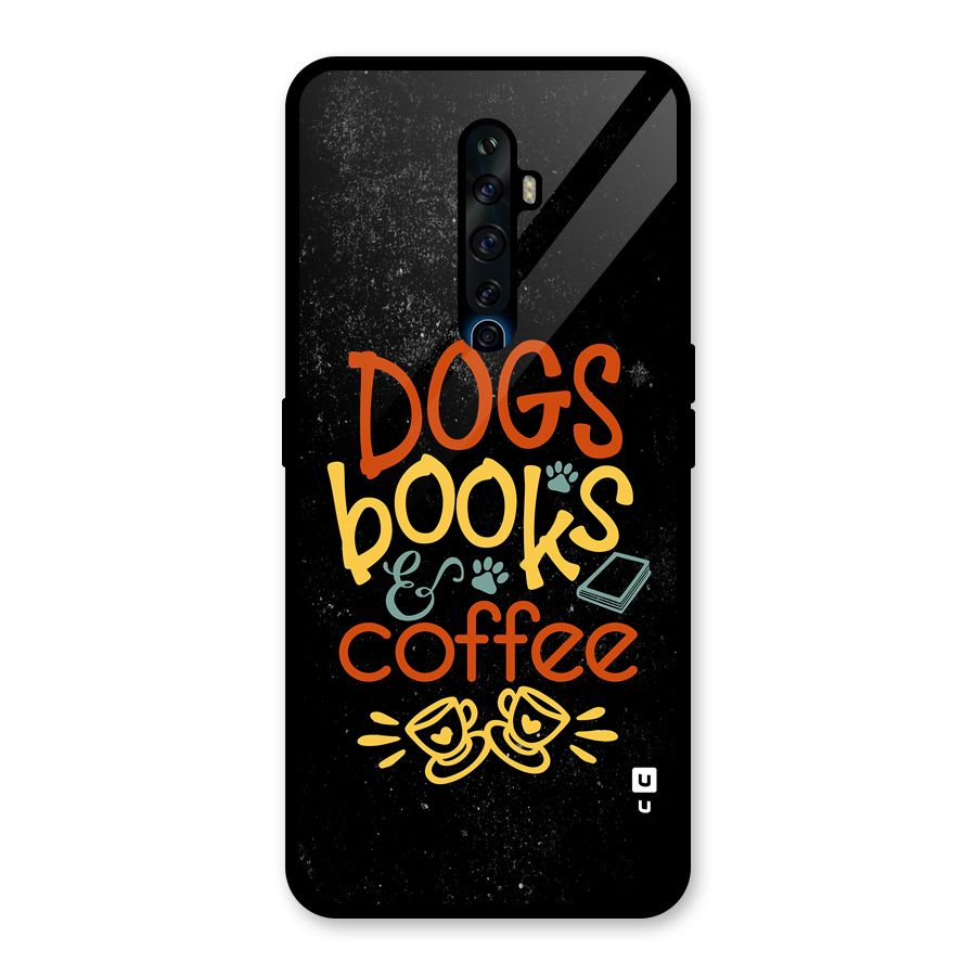 Dogs Books Coffee Glass Back Case for Oppo Reno2 F