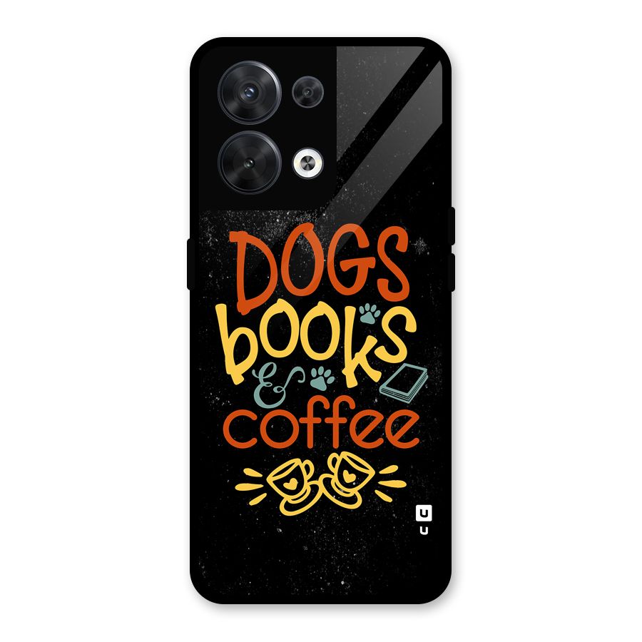 Dogs Books Coffee Glass Back Case for Oppo Reno8 5G