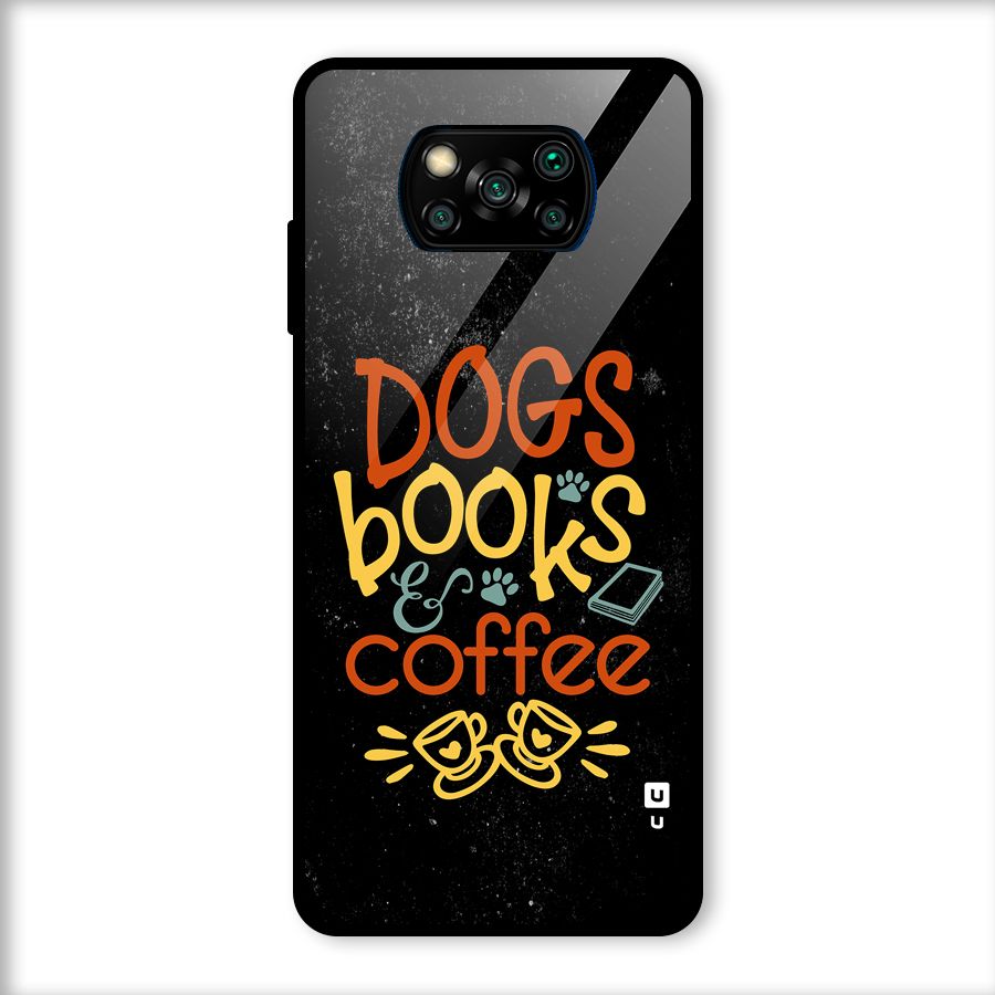 Dogs Books Coffee Glass Back Case for Poco X3
