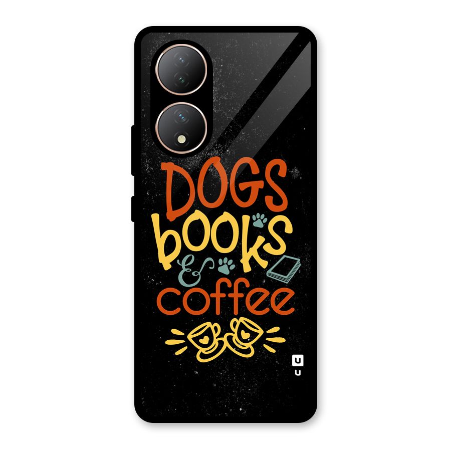 Dogs Books Coffee Glass Back Case for Vivo T2