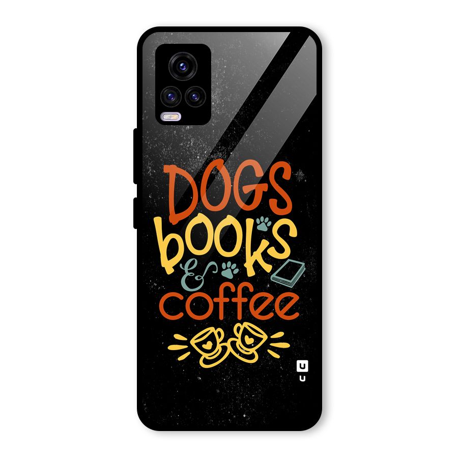 Dogs Books Coffee Glass Back Case for Vivo V20 2021