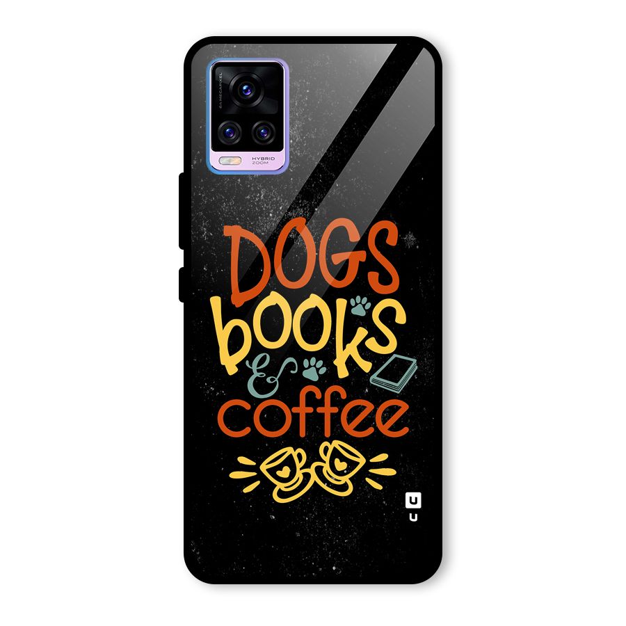 Dogs Books Coffee Glass Back Case for Vivo V20 Pro