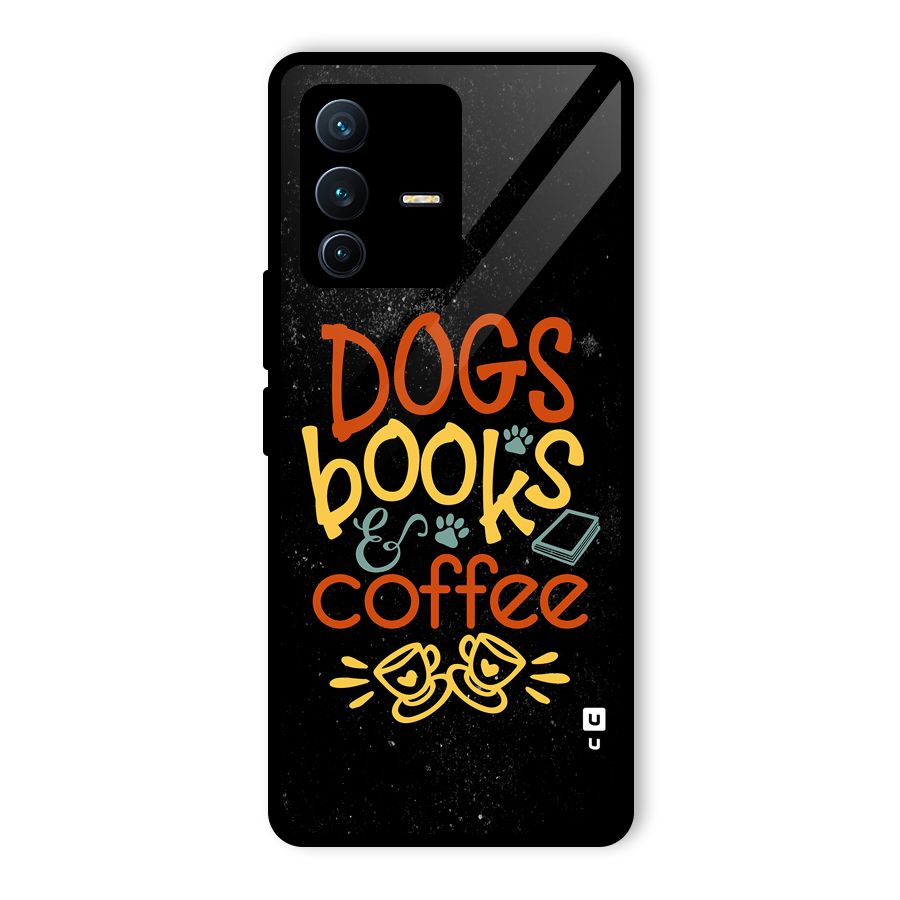 Dogs Books Coffee Glass Back Case for Vivo V23 Pro