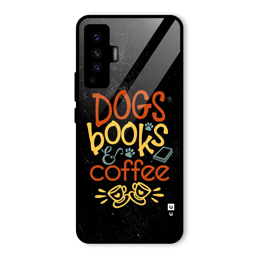 Dogs Books Coffee Glass Back Case for Vivo X50