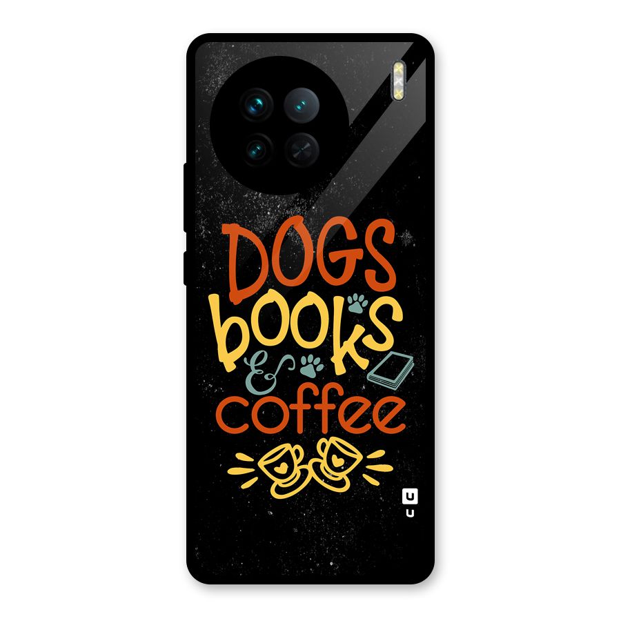 Dogs Books Coffee Glass Back Case for Vivo X90