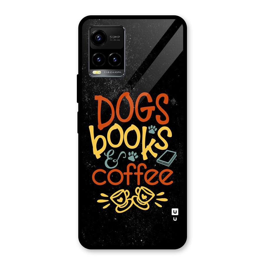 Dogs Books Coffee Glass Back Case for Vivo Y33s