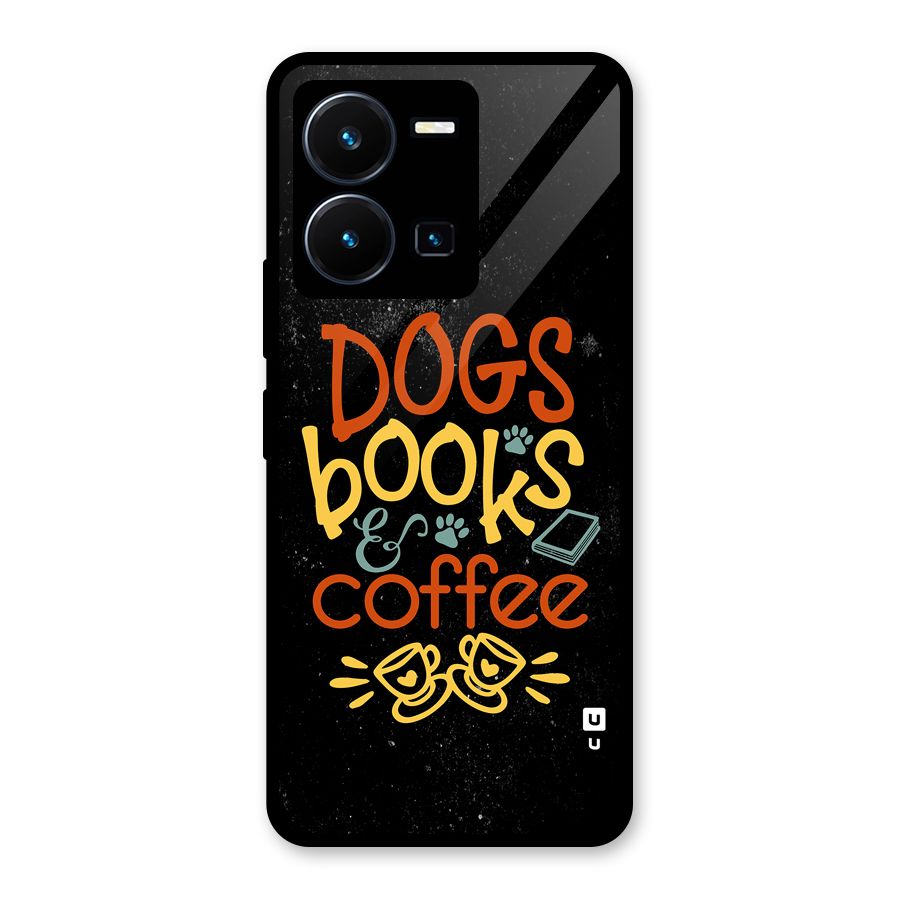 Dogs Books Coffee Glass Back Case for Vivo Y35