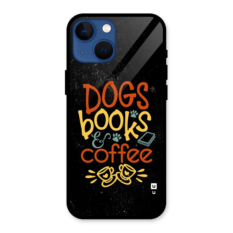 Dogs Books Coffee Glass Back Case for iPhone 13 Mini