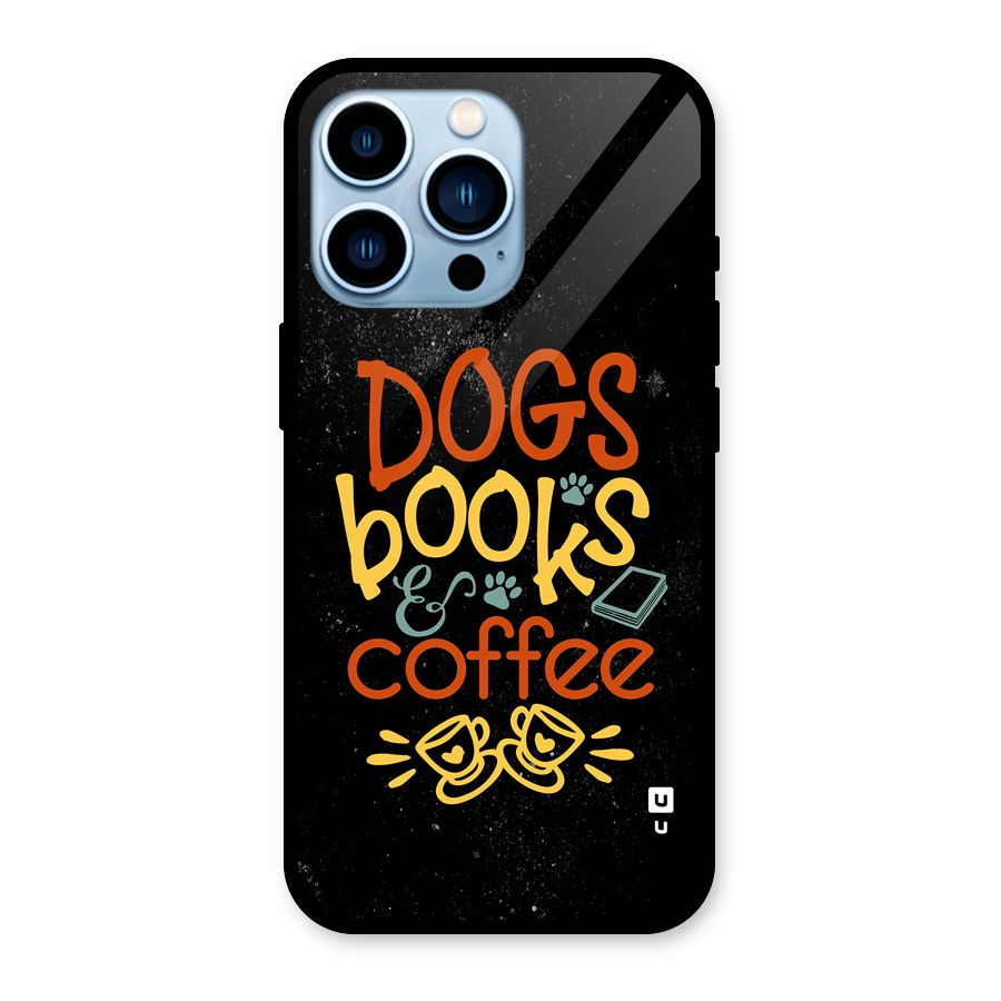 Dogs Books Coffee Glass Back Case for iPhone 13 Pro