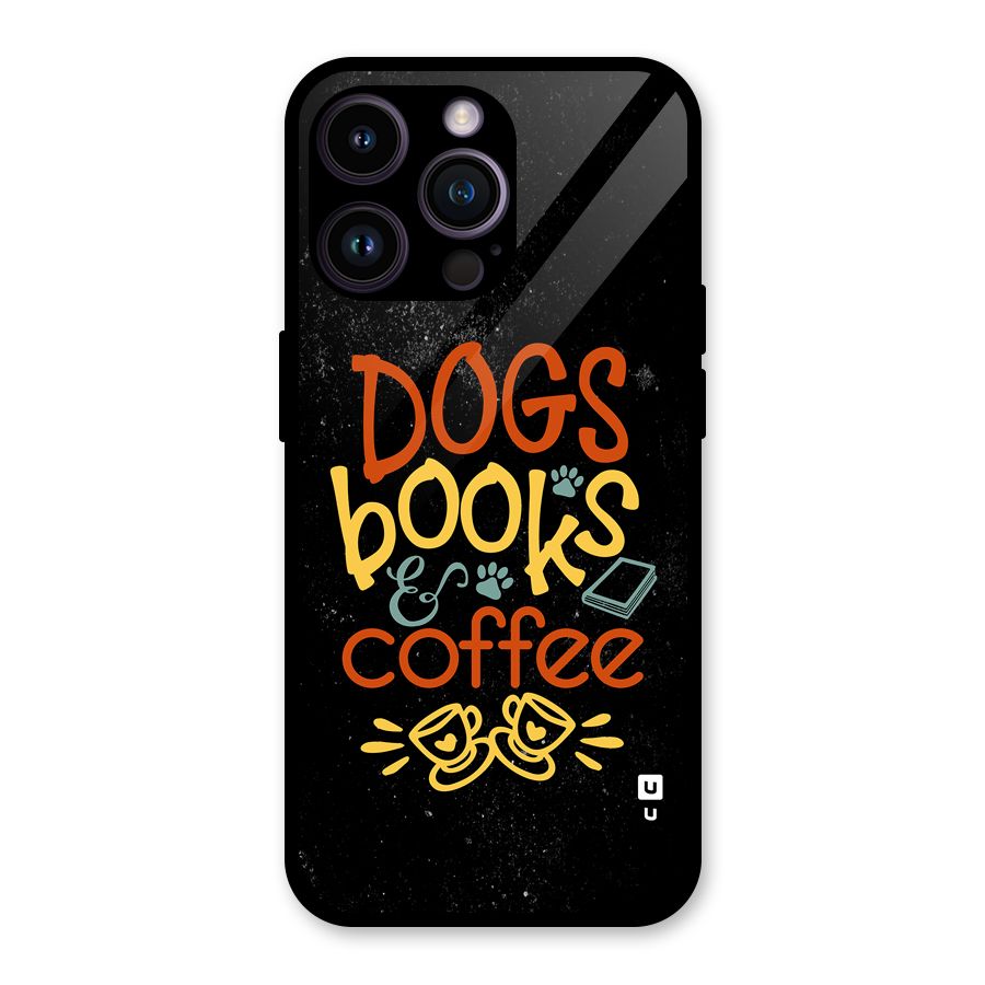 Dogs Books Coffee Glass Back Case for iPhone 14 Pro Max