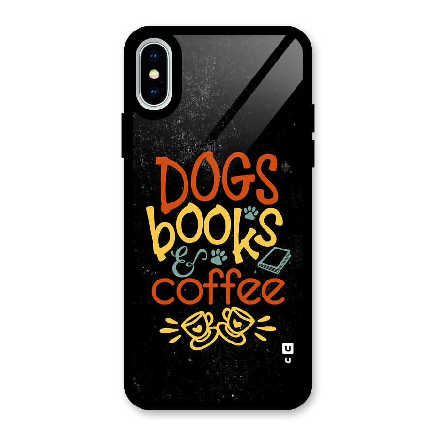 Dogs Books Coffee Glass Back Case for iPhone X