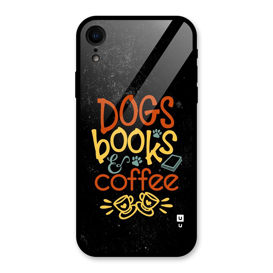 Dogs Books Coffee Glass Back Case for iPhone XR