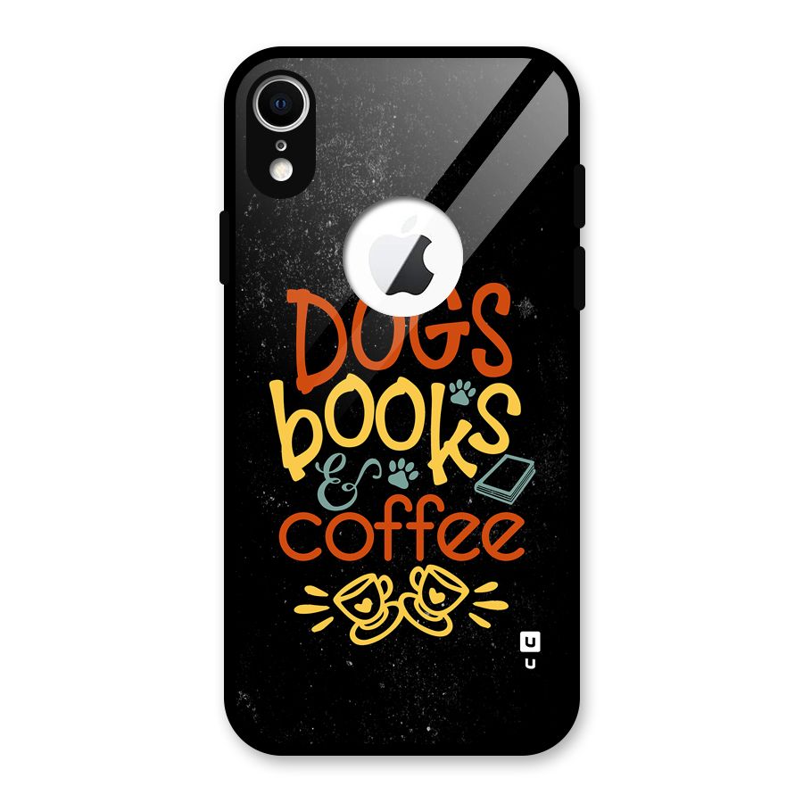 Dogs Books Coffee Glass Back Case for iPhone XR Logo Cut