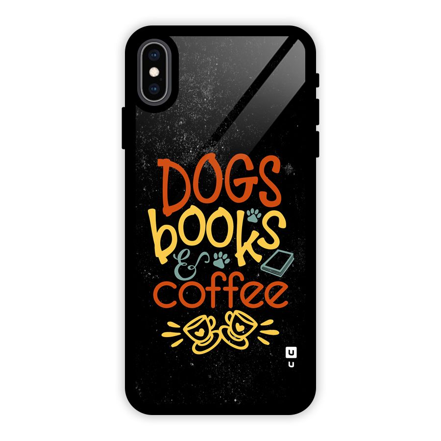 Dogs Books Coffee Glass Back Case for iPhone XS Max