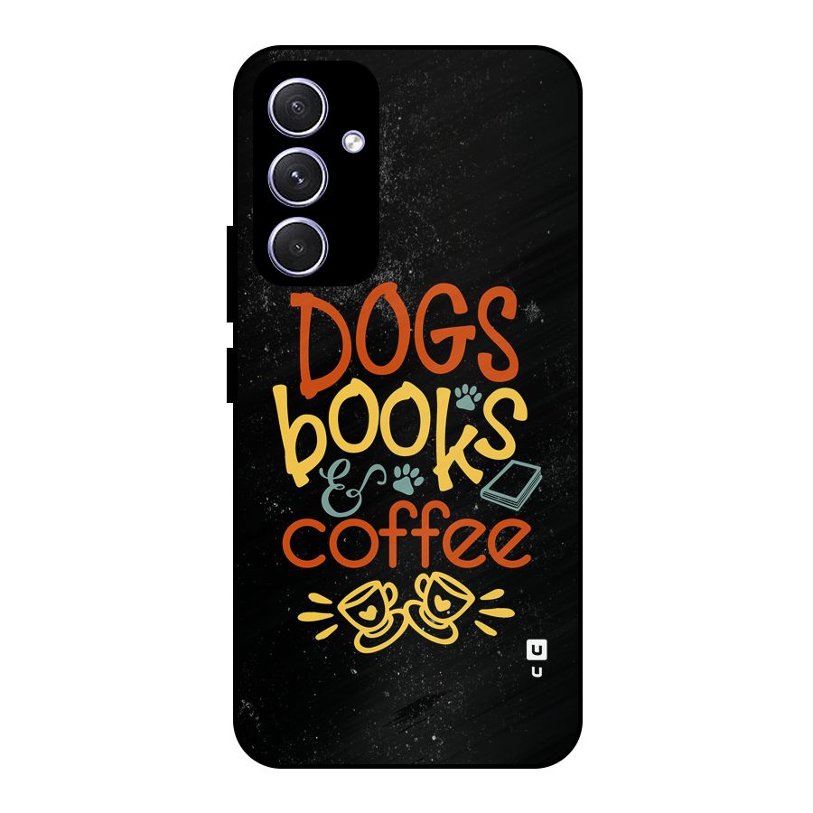 Dogs Books Coffee Metal Back Case for Galaxy A54