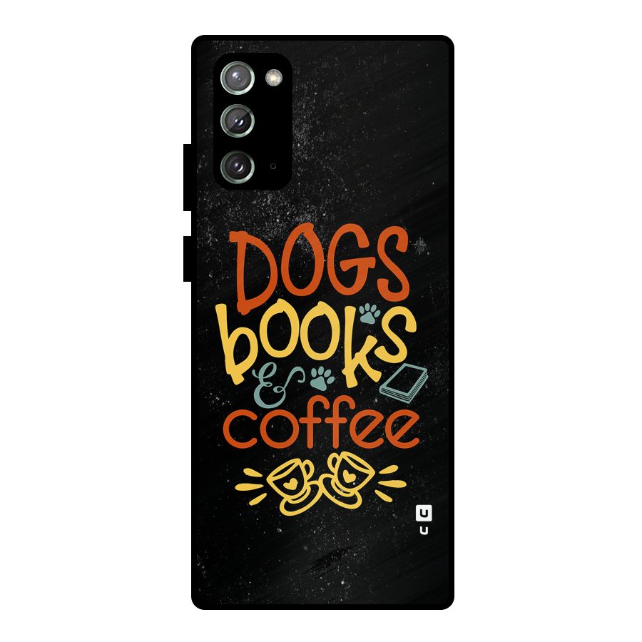 Dogs Books Coffee Metal Back Case for Galaxy Note 20