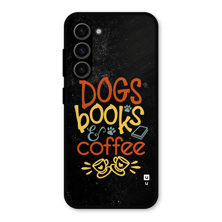 Dogs Books Coffee Metal Back Case for Galaxy S23