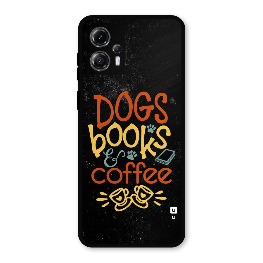Dogs Books Coffee Metal Back Case for Moto G13