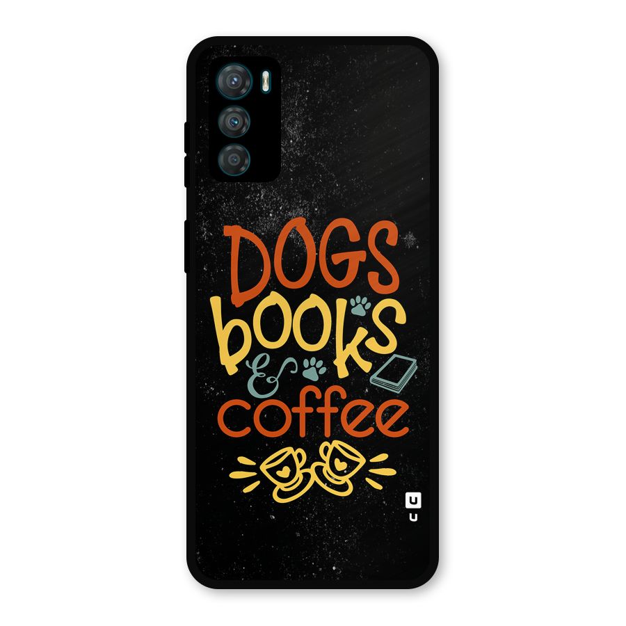 Dogs Books Coffee Metal Back Case for Moto G42