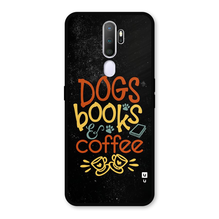 Dogs Books Coffee Metal Back Case for Oppo A5 (2020)