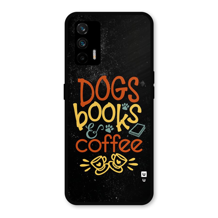 Dogs Books Coffee Metal Back Case for Realme GT 5G