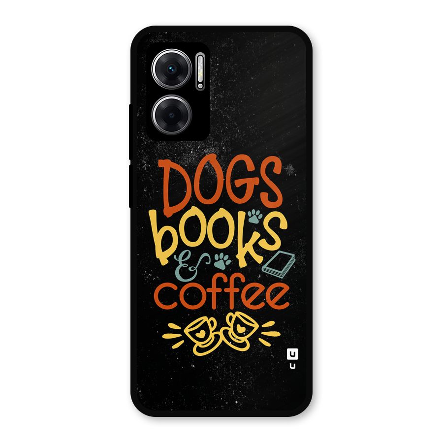 Dogs Books Coffee Metal Back Case for Redmi 11 Prime 5G