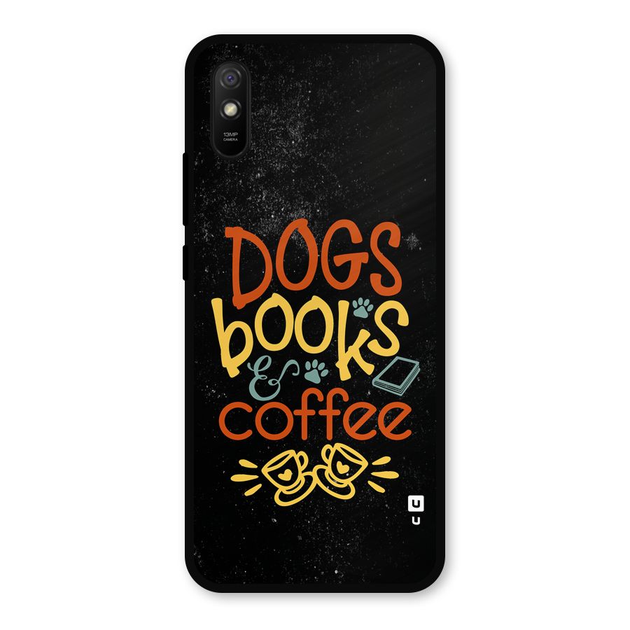 Dogs Books Coffee Metal Back Case for Redmi 9a
