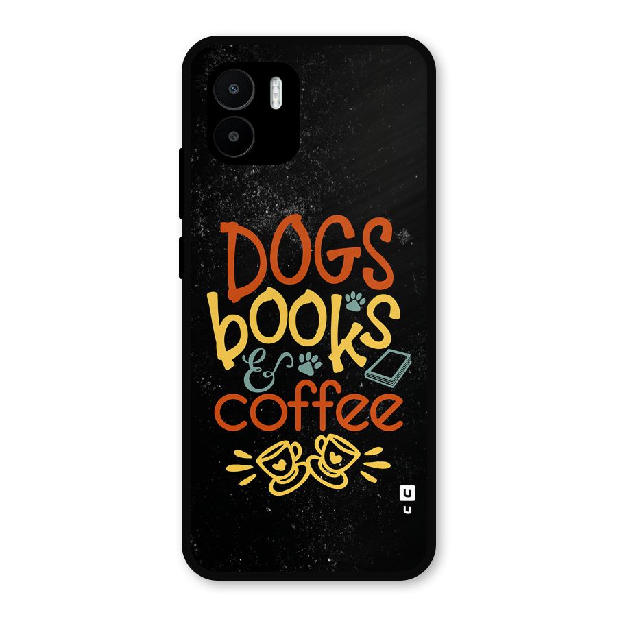 Dogs Books Coffee Metal Back Case for Redmi A1