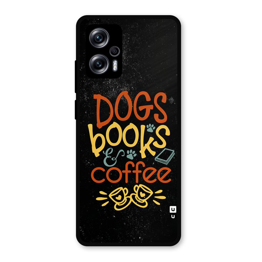 Dogs Books Coffee Metal Back Case for Redmi K50i