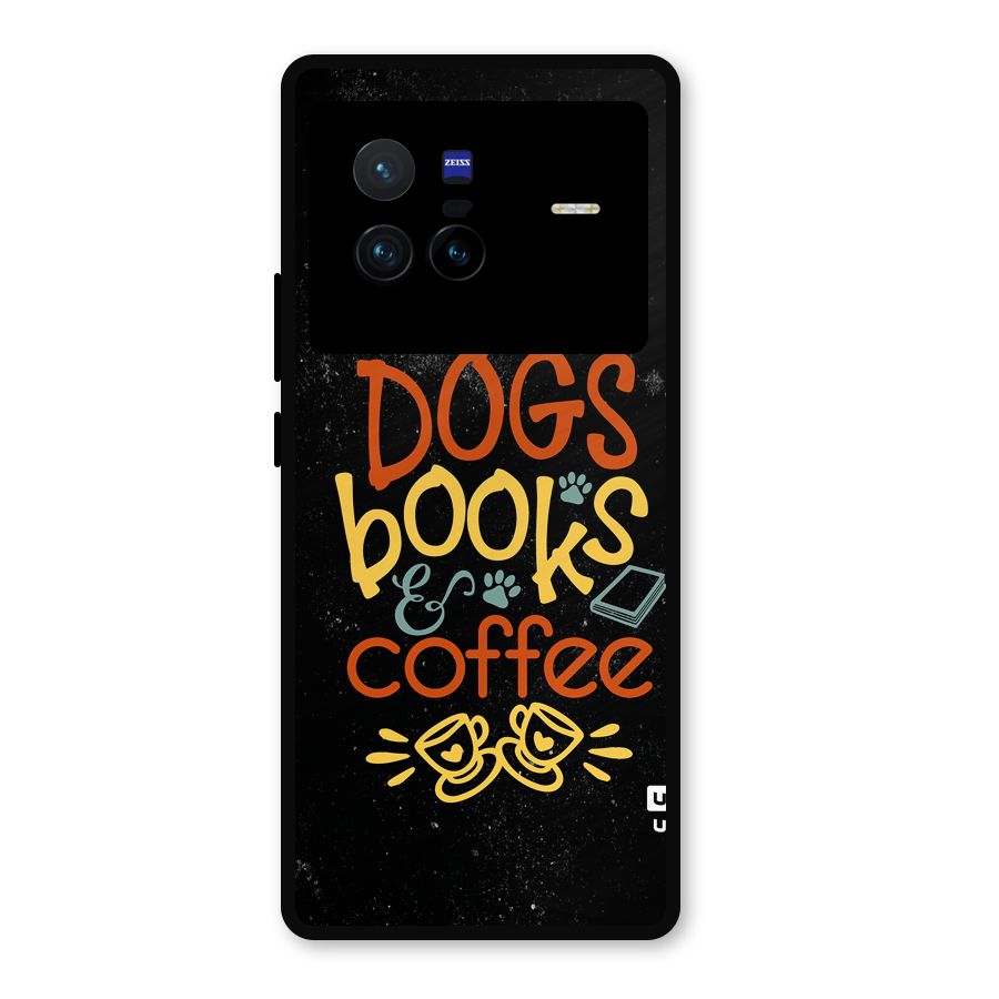 Dogs Books Coffee Metal Back Case for Vivo X80