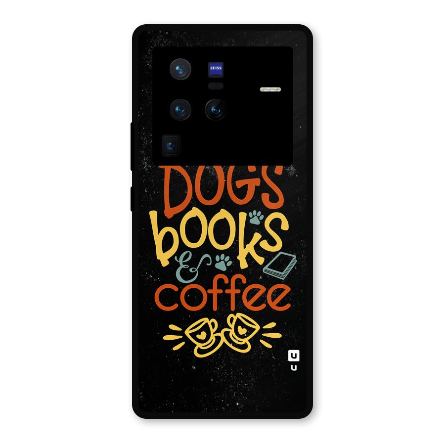 Dogs Books Coffee Metal Back Case for Vivo X80 Pro