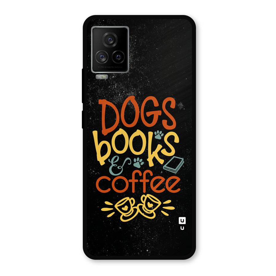 Dogs Books Coffee Metal Back Case for iQOO 7 Legend 5G