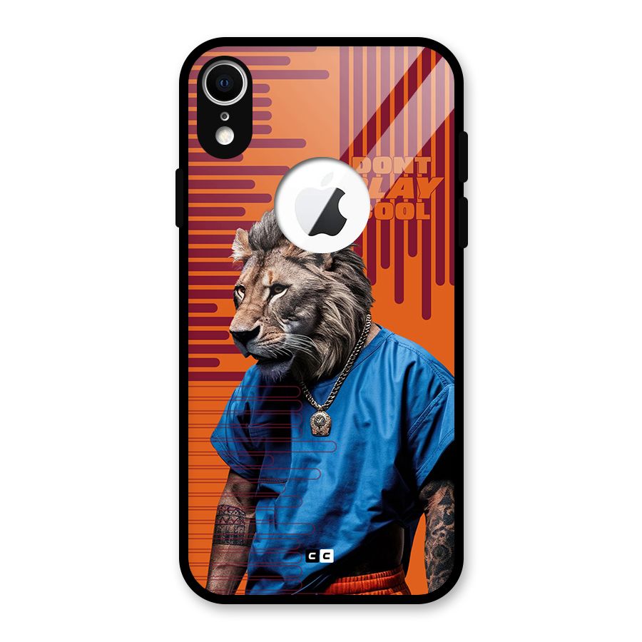 Dont Play Cool Glass Back Case for iPhone XR Logo Cut