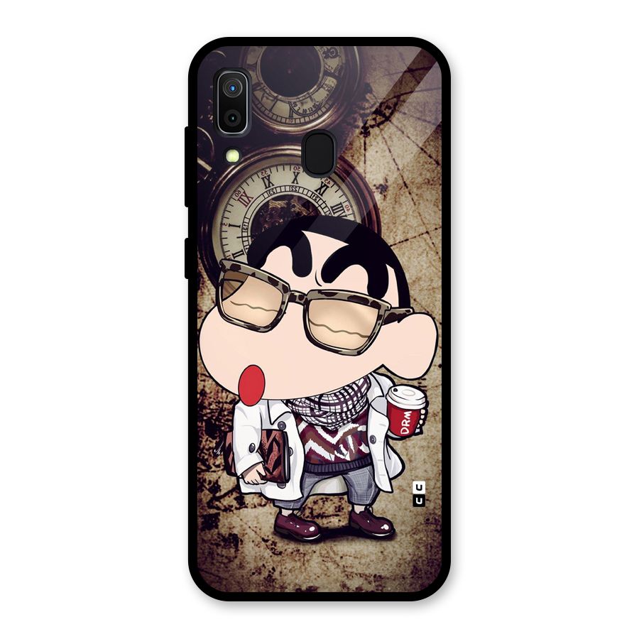 Dope Shinchan Glass Back Case for Galaxy A30