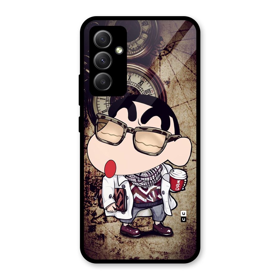 Dope Shinchan Glass Back Case for Galaxy A34