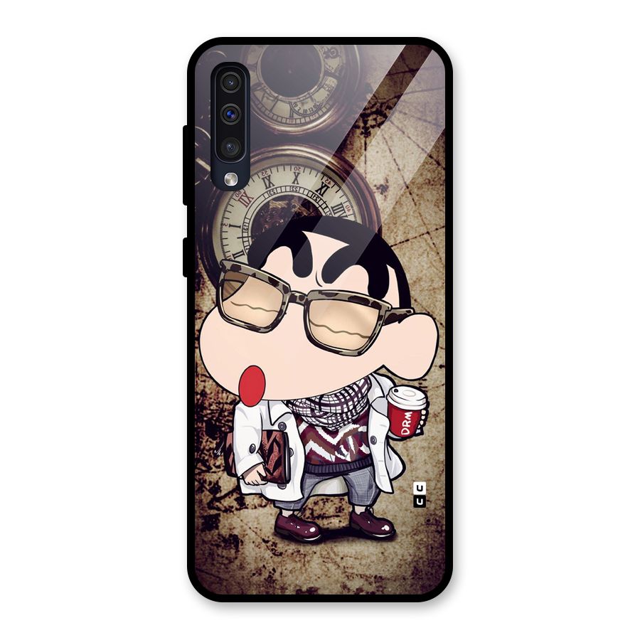 Dope Shinchan Glass Back Case for Galaxy A50