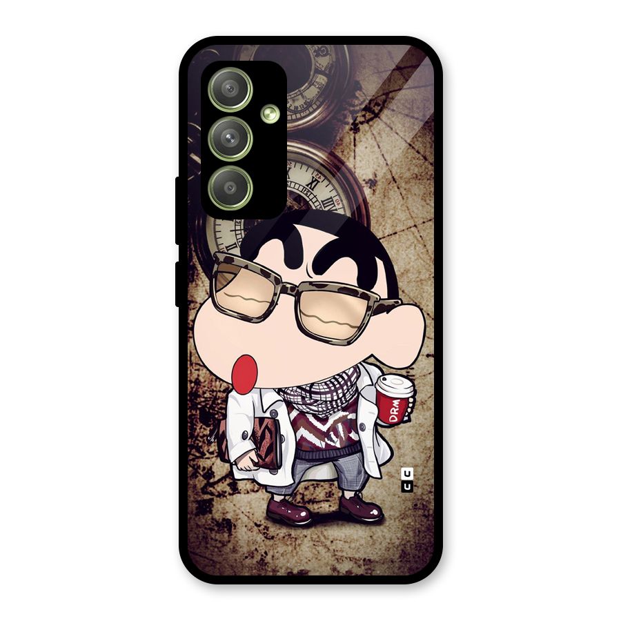 Dope Shinchan Glass Back Case for Galaxy A54