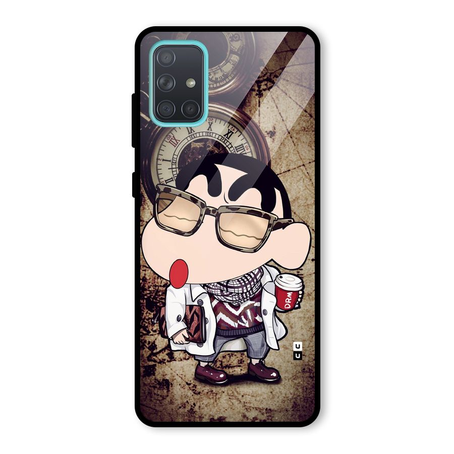 Dope Shinchan Glass Back Case for Galaxy A71