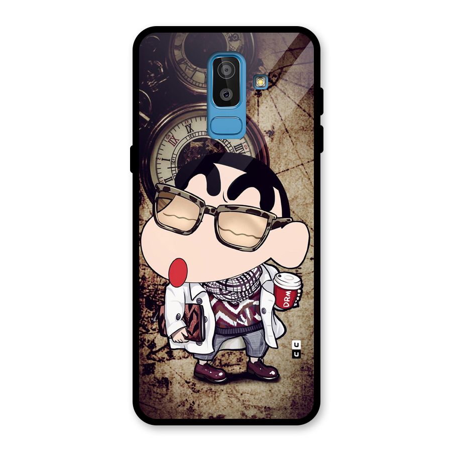 Dope Shinchan Glass Back Case for Galaxy J8