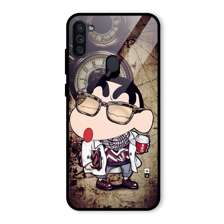 Dope Shinchan Glass Back Case for Galaxy M11