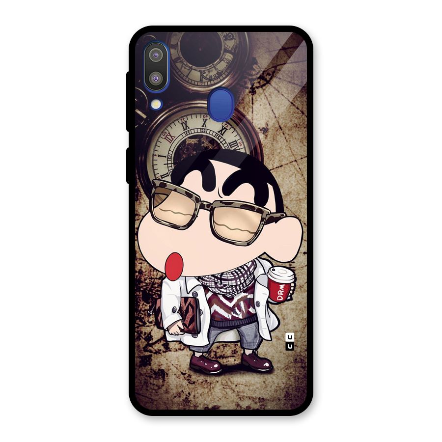 Dope Shinchan Glass Back Case for Galaxy M20
