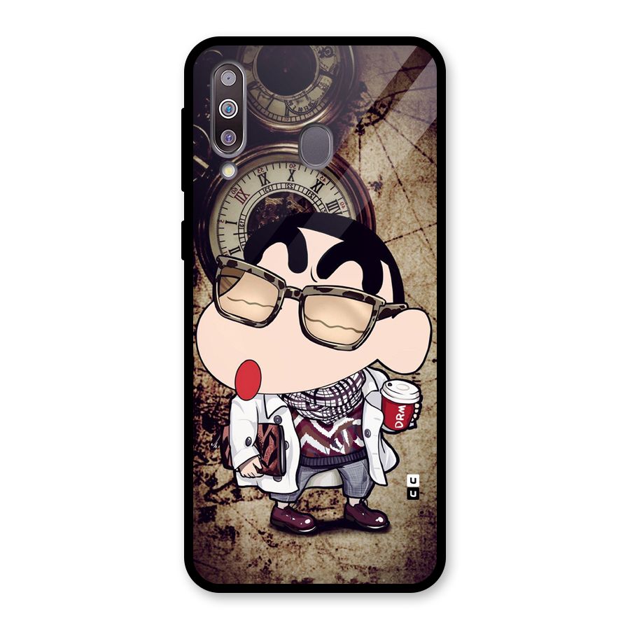 Dope Shinchan Glass Back Case for Galaxy M30