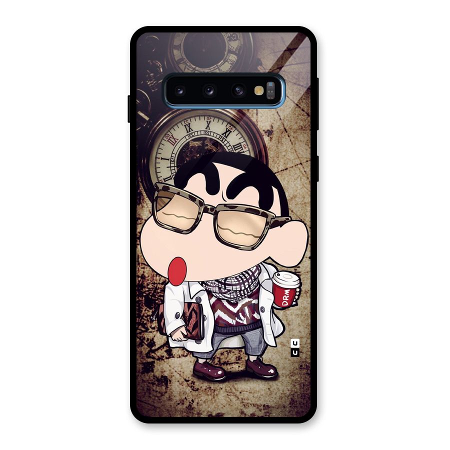 Dope Shinchan Glass Back Case for Galaxy S10