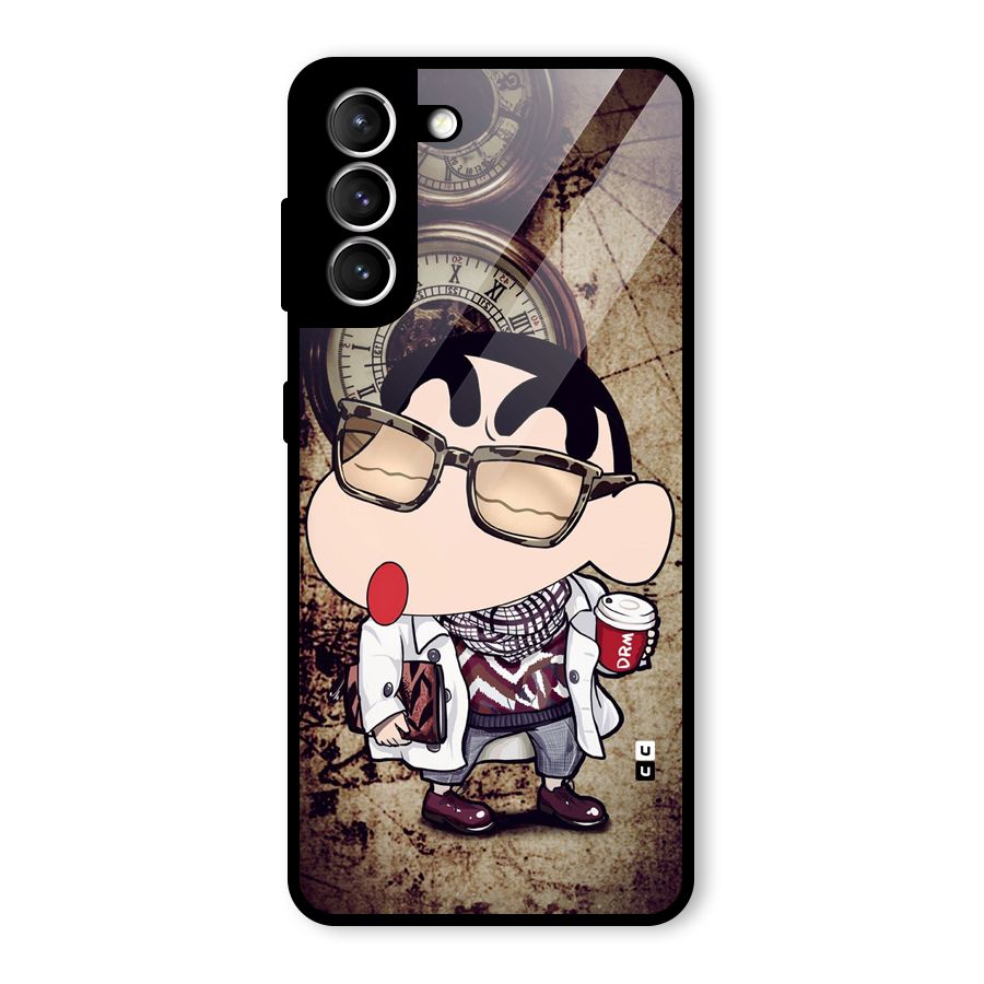 Dope Shinchan Glass Back Case for Galaxy S21 5G