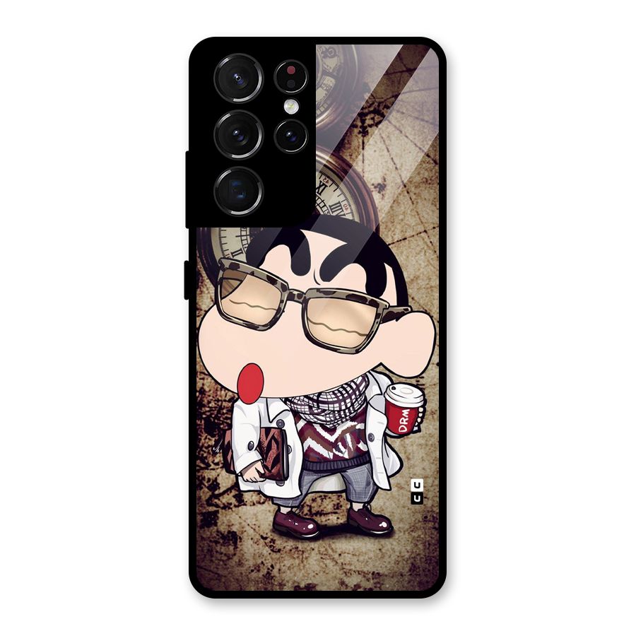 Dope Shinchan Glass Back Case for Galaxy S21 Ultra 5G