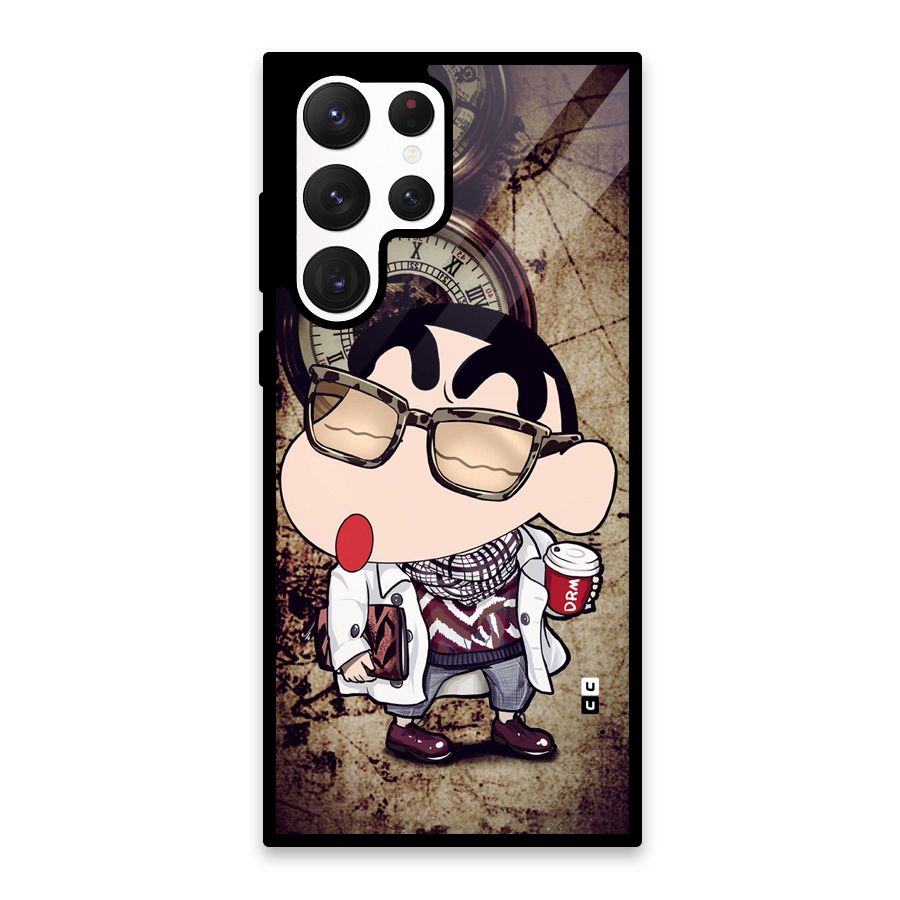Dope Shinchan Glass Back Case for Galaxy S22 Ultra 5G