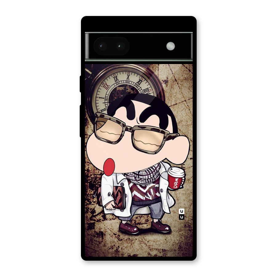 Dope Shinchan Glass Back Case for Google Pixel 6a