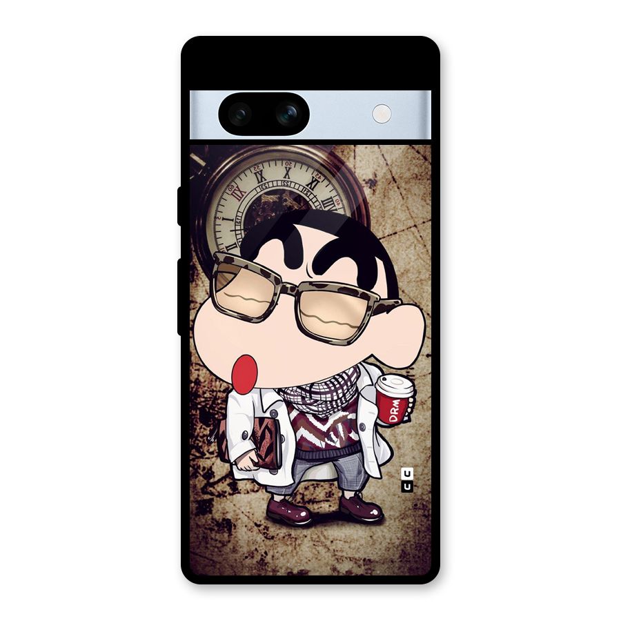 Dope Shinchan Glass Back Case for Google Pixel 7a