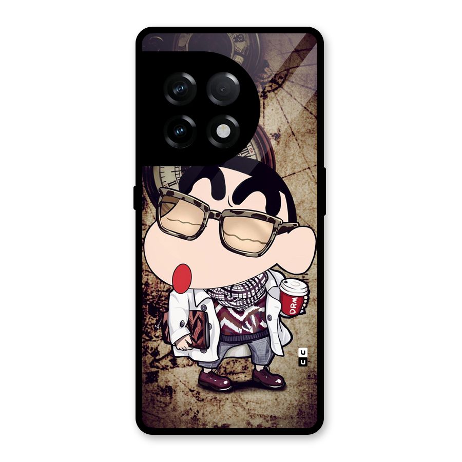 Dope Shinchan Glass Back Case for OnePlus 11R