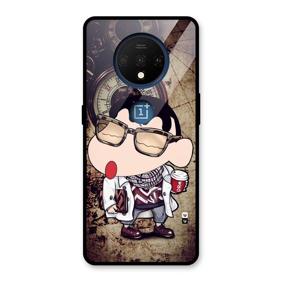 Dope Shinchan Glass Back Case for OnePlus 7T